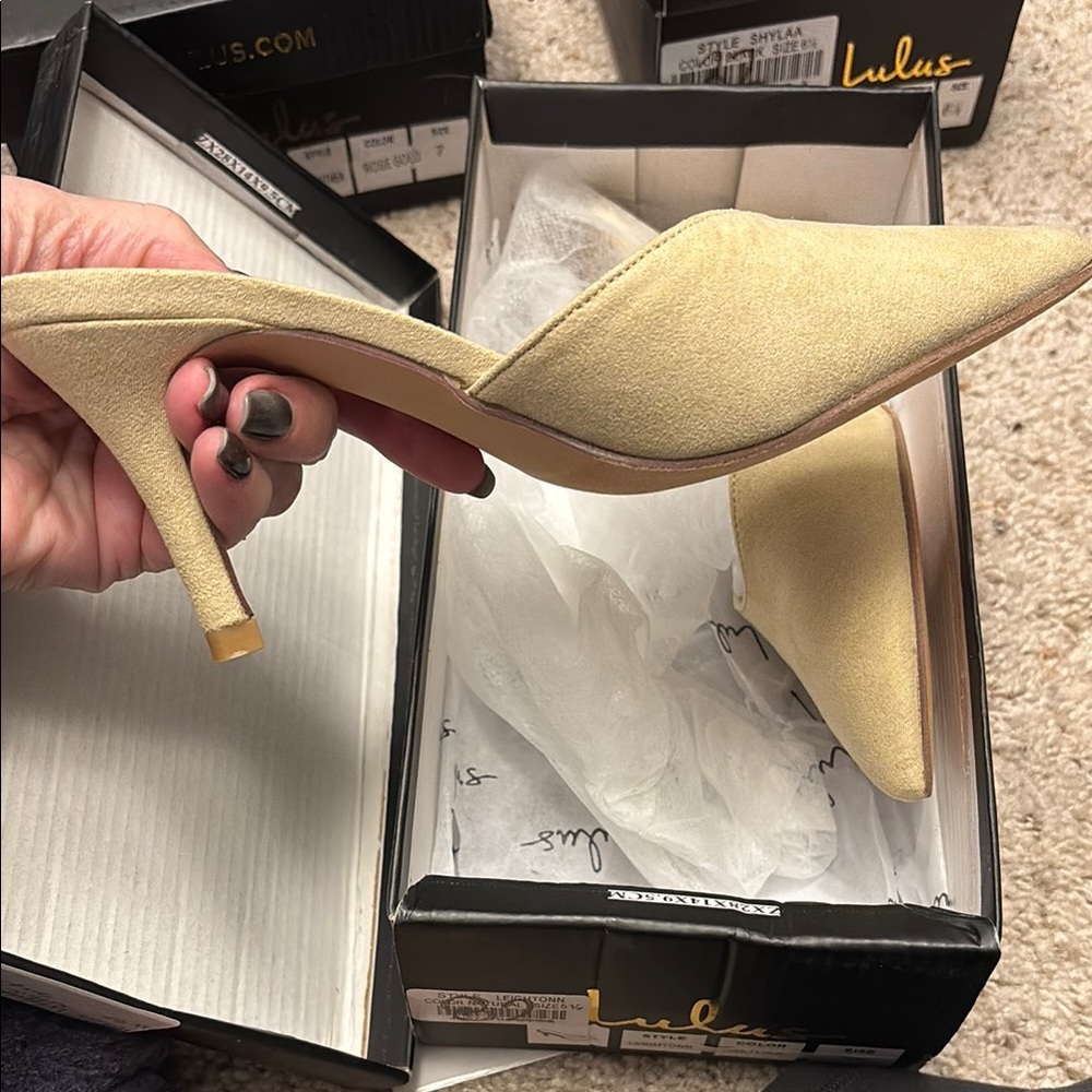 Lulu’s Elegant “Leightonn” Nubuck Pointed Toe Women's Mules - Picture 6 of 11